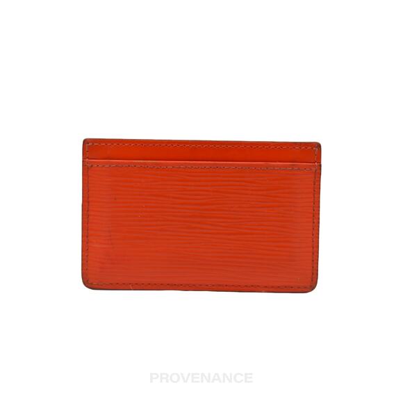 🔴 Louis Vuitton Card Holder Wallet - Orange Epi Leather - Picture 3 of 9
